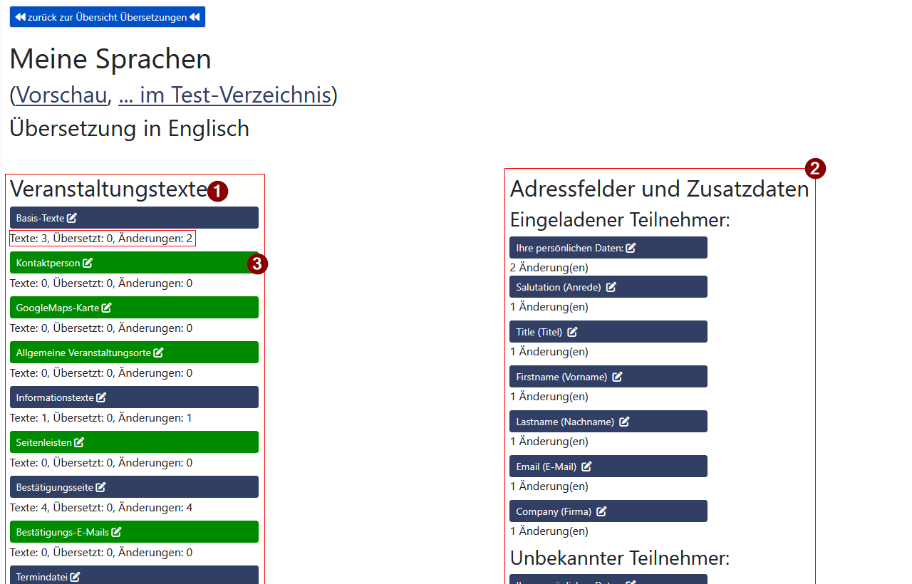 Übersicht Veranstaltungstexte