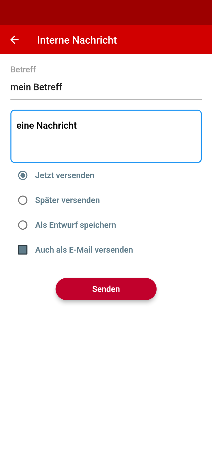adminApp Benachrichtigung versenden