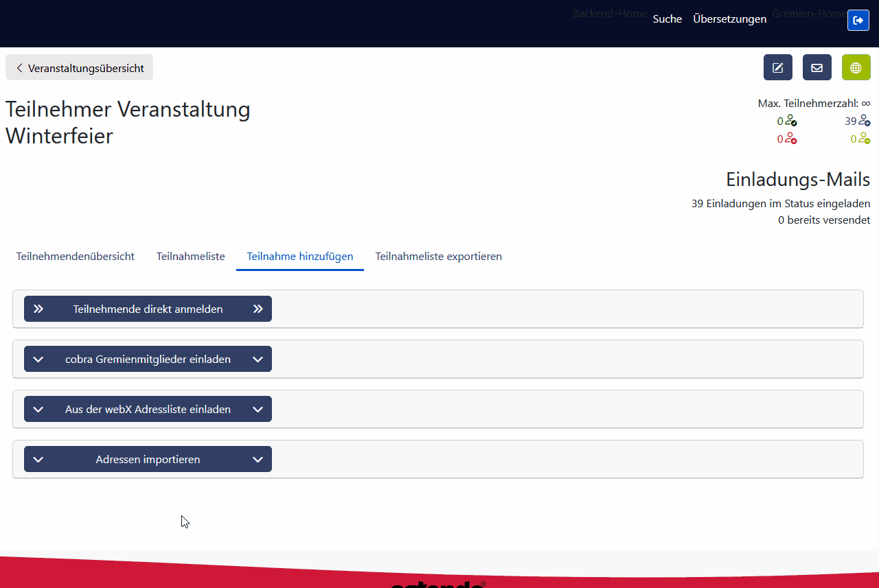 Adressen importieren - Liste hochladen