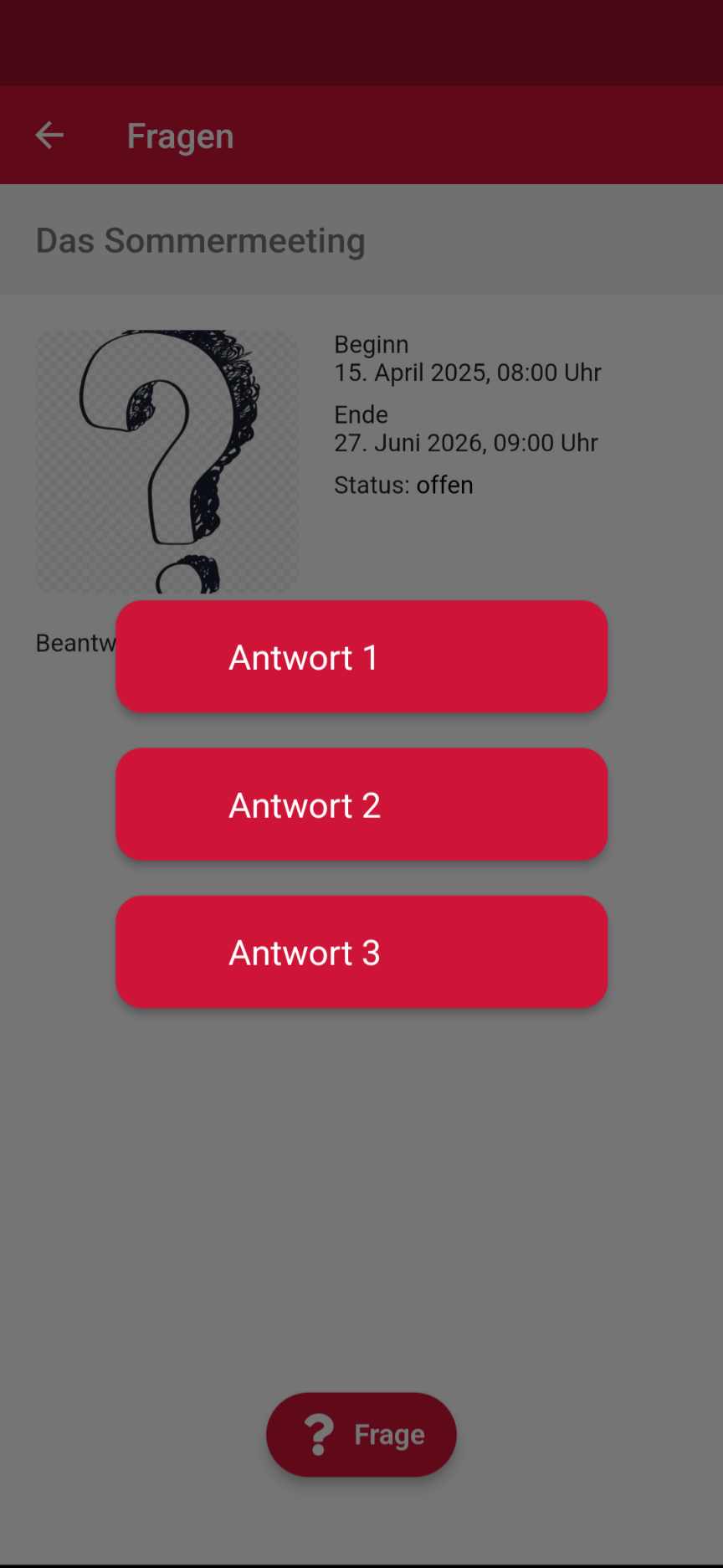 eventApp Aktivitäten Fragen
