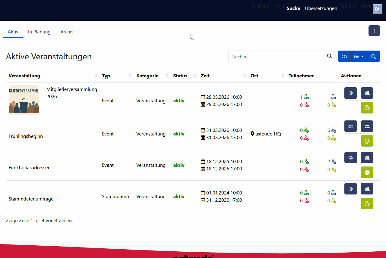 Veranstaltung erstellen