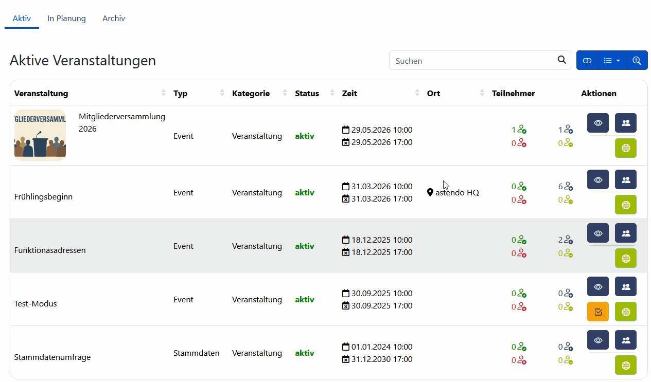 Veranstaltungsübersicht - Volltextfilter
