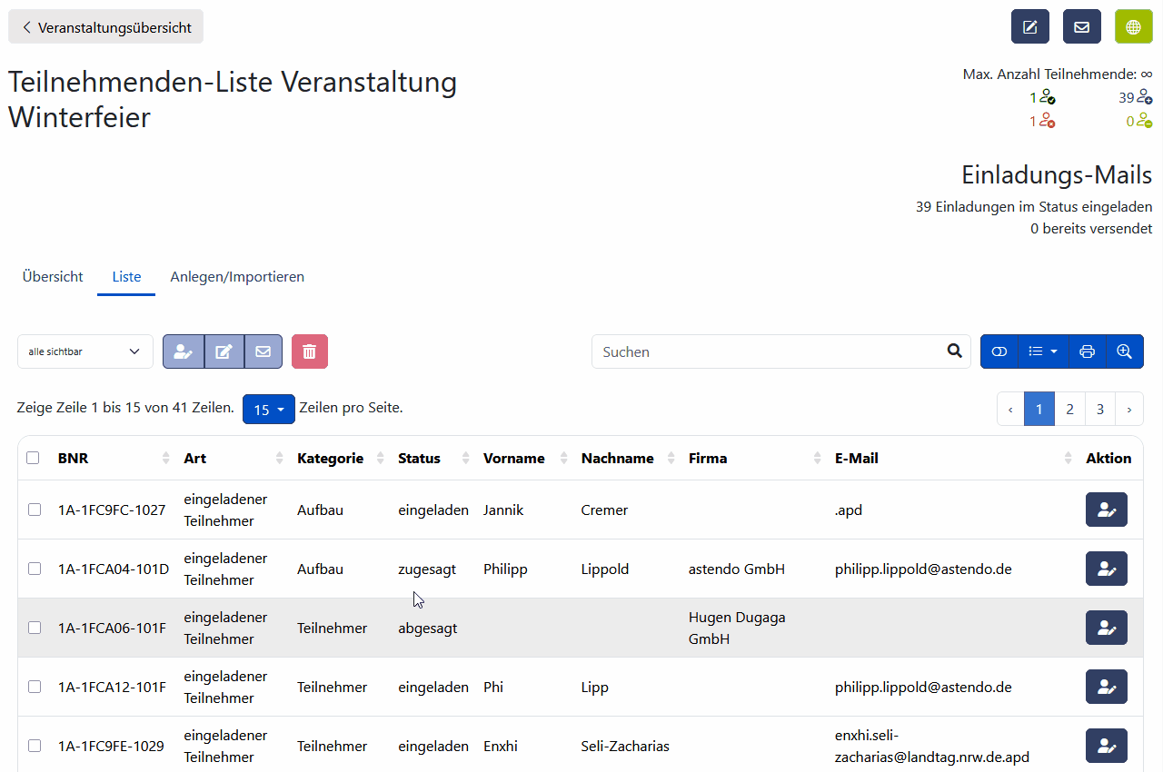 webX Mails versenden