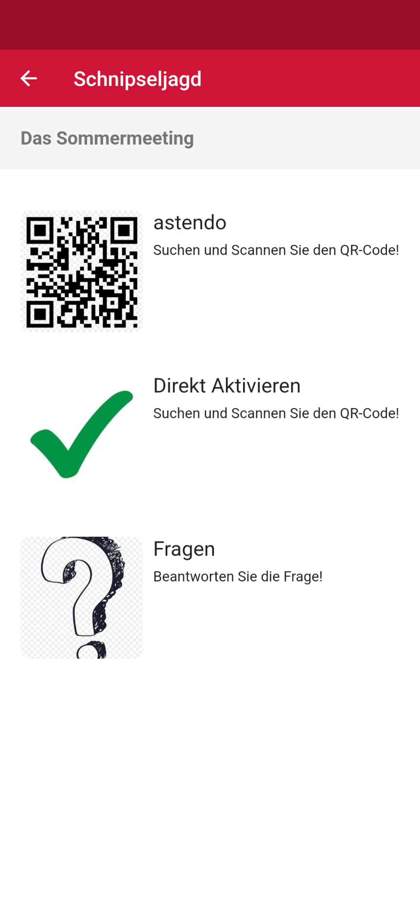 eventApp Aktivitäten Arten