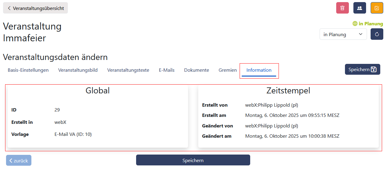 Veranstaltungsinformationen